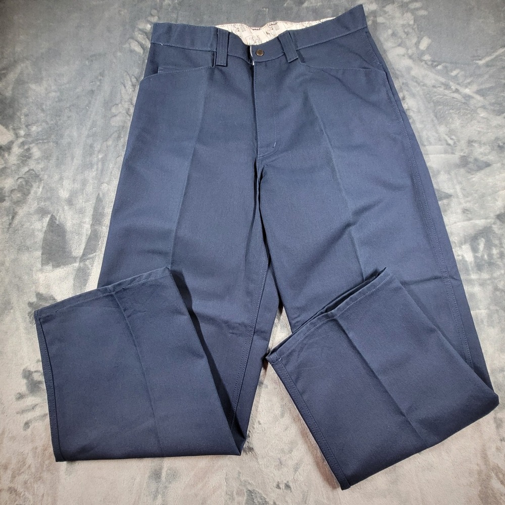 Solo County Mens Navy Blue Work Pants Made in USA Straight Leg Size 36x31